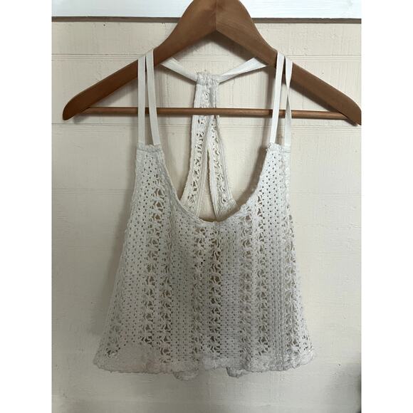 ROXY Shine Your Light Crochet Crop Top Fits Size Small SUMMER SURFER GIRL BEACH - Picture 3 of 6